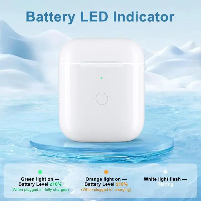 Alt view image 6 of 7 - for Air Pods 1st & 2nd Generation Wireless Charging Case, No Earbuds | Replacement for air pods 1st 2nd Generation Charger Cases,Support to Bluetooth Sync Pairing, Rear Button,White