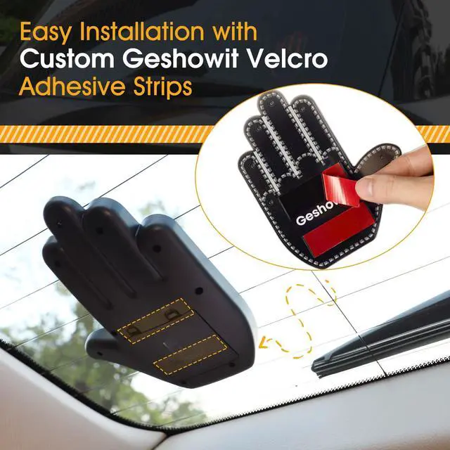 Alt view image 4 of 7 - Car Finger Light with 6 Gestures Remote - Show Your Feelings to Drivers | Glohand for Car Window, Finger Flicker LED Hand Gesture Signs, Truck Accessories, Gift for Men