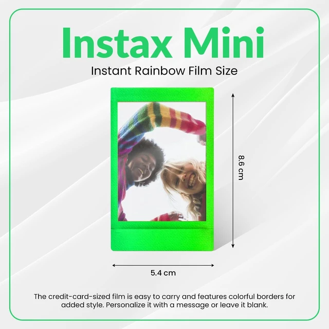 Alt view image 5 of 7 - Instax Mini Instant Rainbow Film, 20 Sheets + BluebirdSales Mircrofiber Cleaning Cloth