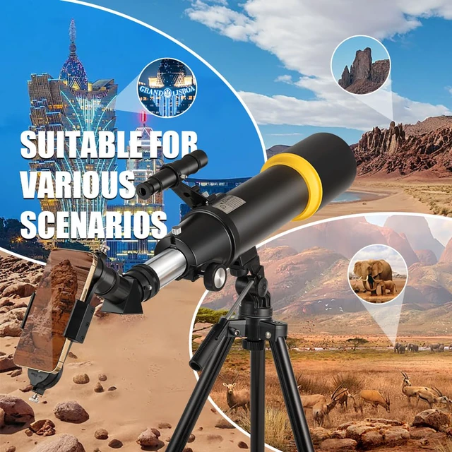 Alt view image 4 of 7 - Telescope for Adults, 90mm Aperture 600mm Refractor Telescope for Kids and Beginners, Telescopes for Adults Astronomy with Handbag and Phone Adapter