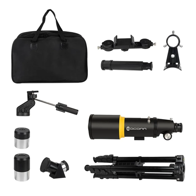 Alt view image 7 of 7 - Telescope for Adults, 90mm Aperture 600mm Refractor Telescope for Kids and Beginners, Telescopes for Adults Astronomy with Handbag and Phone Adapter