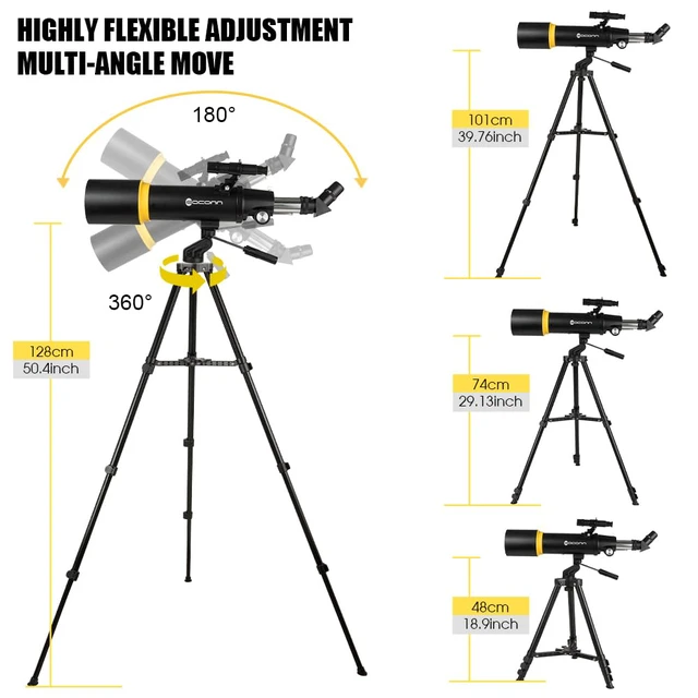 Alt view image 6 of 7 - Telescope for Adults, 90mm Aperture 600mm Refractor Telescope for Kids and Beginners, Telescopes for Adults Astronomy with Handbag and Phone Adapter