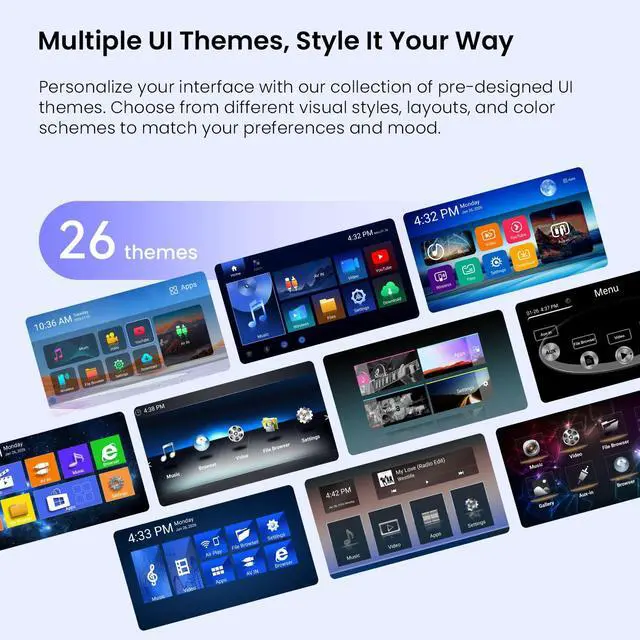 Alt view image 7 of 7 - 14-Inch Android Car Overhead Player, 2GB+32GB, HDMI, WiFi | 1366 x 768 HD Flip-Down Roof Mount Monitor with Built-in Speaker, Bluetooth, USB input, Screen Mirroring for Cars and SUVs