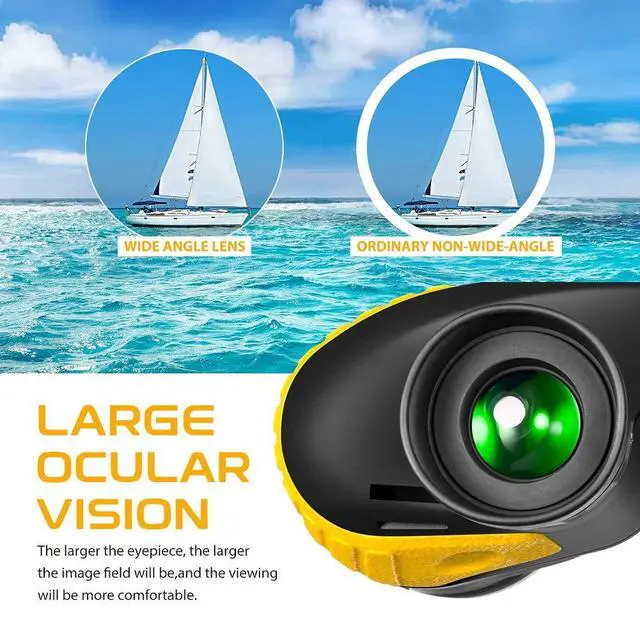 Alt view image 3 of 7 - 7x50 Waterproof Fogproof Military Marine Binoculars w/Internal Rangefinder & Compass for Navigation,Boating,Fishing,and More