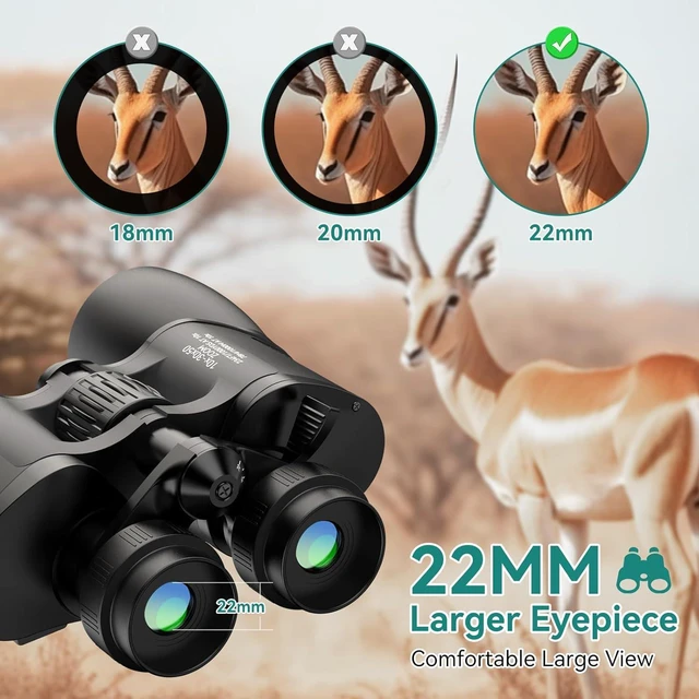 Alt view image 6 of 7 - 10-30X50 Zoom Binoculars for Adults, High Powered Military Binoculars for Bird Watching, Hunting, Outdoor, Hiking, Concerts Large View, Waterproof, BK7 Prism, FMC Lens, Low Light Night Vision