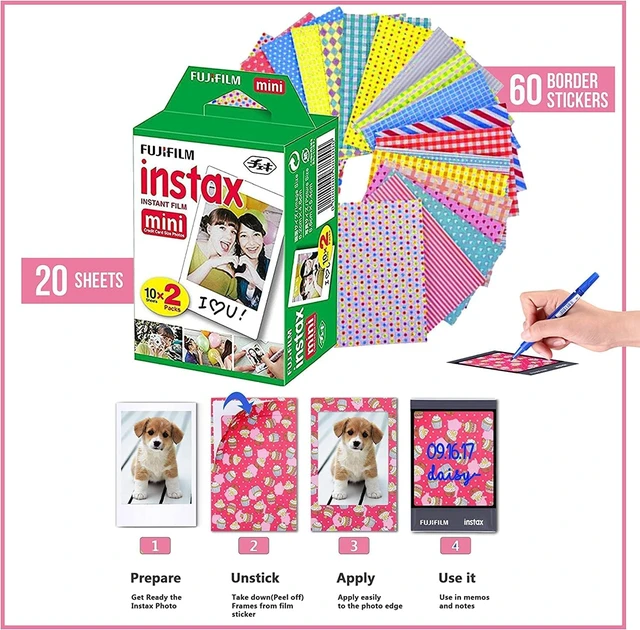 Alt view image 3 of 7 - Instax Mini Link 3 Smartphone Printer Rose Pink + Fuji Film Value Pack (20 Sheets)+ Shutter Accessories Bundle, Incl. Protective Case, 20 Sticker Frames, USB Type C Cable