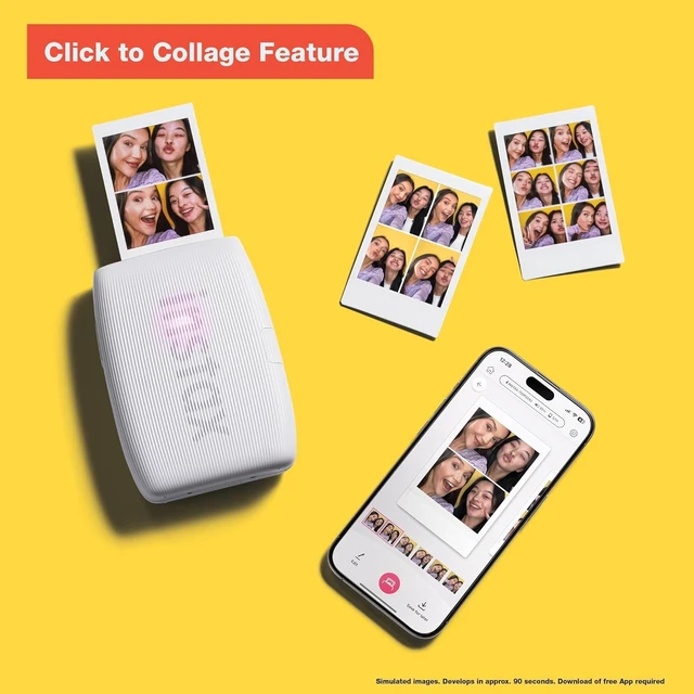 Alt view image 6 of 7 - Instax Mini Link 3 Smartphone Printer Rose Pink + Fuji Film Value Pack (20 Sheets)+ Shutter Accessories Bundle, Incl. Protective Case, 20 Sticker Frames, USB Type C Cable