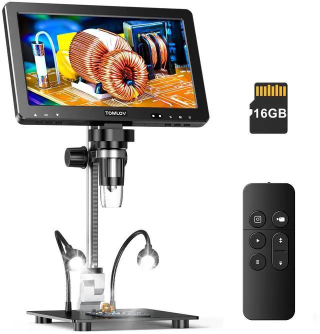 Main image of DM9 Max Digital Microscope: 20MP 10.1" 1500X HD IPS Coin Microscope Magnifier for Error Coins with Screen, LCD Soldering Microscopes for Adults, 10 LED Lights, PC/TV Compatible, 16GB
