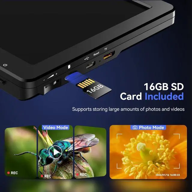 Alt view image 4 of 7 - DM9 Max Digital Microscope: 20MP 10.1" 1500X HD IPS Coin Microscope Magnifier for Error Coins with Screen, LCD Soldering Microscopes for Adults, 10 LED Lights, PC/TV Compatible, 16GB