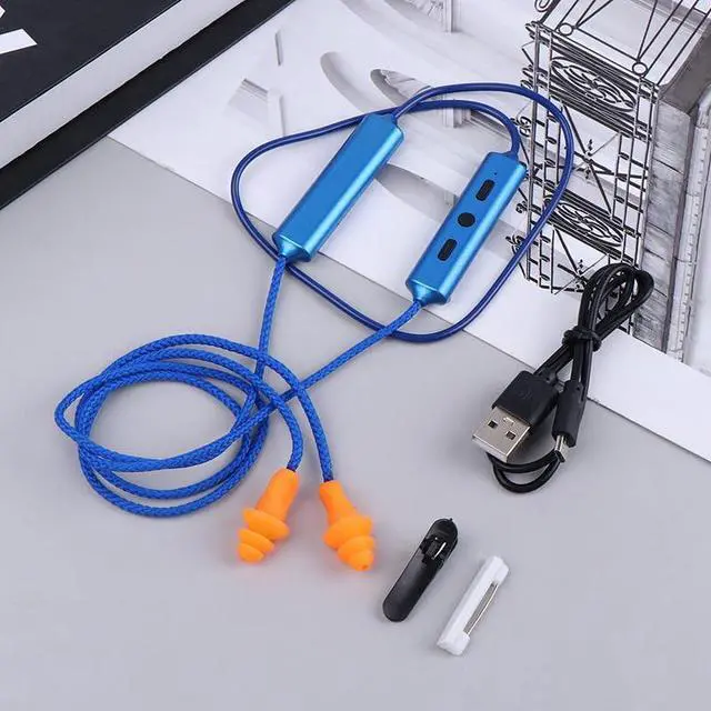 Main image of Neckband Bluetooth Work Headphones, IPX5 Water Proof, Noise Reduction Wireless Neckband Headphones with Mic, 20 Hrs Playtime, Rechargeable (Blue)