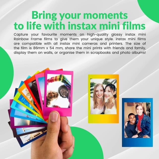 Alt view image 7 of 7 - Instax Mini Instant Rainbow Film, 20 Sheets + BluebirdSales Mircrofiber Cleaning Cloth