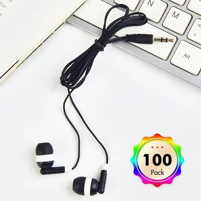Alt view image 7 of 7 - Wholesale Bulk Individually Bagged Earbuds Headphones 100 Pack for iPhone, Android, MP3 Player(Black)