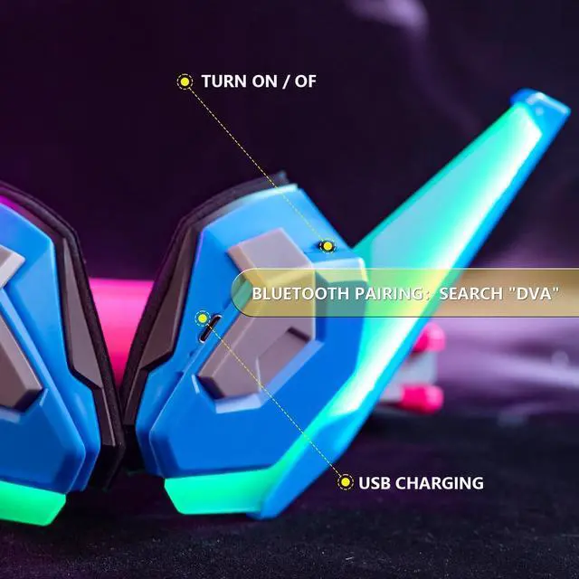 Alt view image 4 of 7 - DVA Earphones -dva Cosplay Bluetooth Wireless Gaming Headset Role Play - Analog Gaming Props