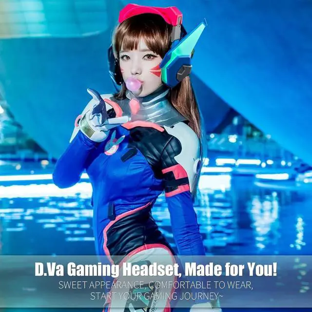 Alt view image 7 of 7 - DVA Earphones -dva Cosplay Bluetooth Wireless Gaming Headset Role Play - Analog Gaming Props