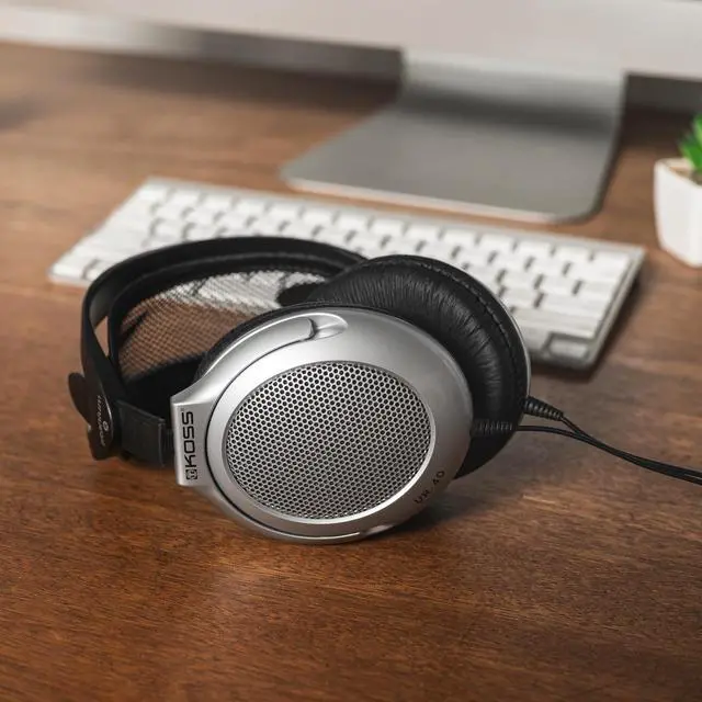 Alt view image 7 of 7 - UR40 Collapsible Over-Ear Headphones, Silver, Retro Style, Wired Plug