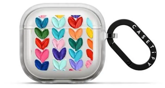 Main image of Impact Airpods (4th Gen) Case with Ring - Clear Polka Daub Hearts - Frost