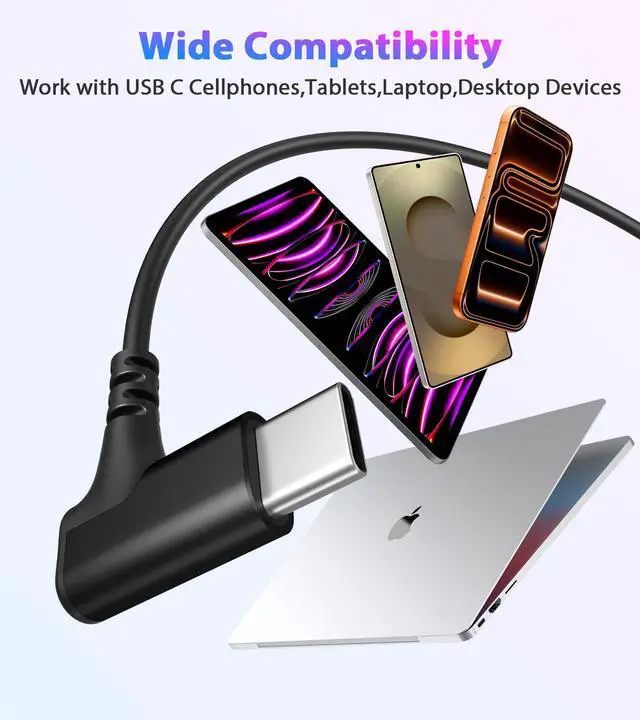 Alt view image 7 of 7 - USB C Headphones Wired Earbuds Ear Buds with Mic for Apple/Android | 90° Angled Plug in USBC Wire Earphones Corded Type C for iPhone 17 17e 16 16e 15 Pro Max Air for Samsung S26 S25 S24 S23 S22
