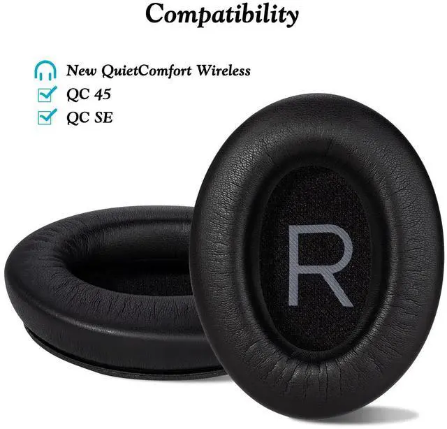 Alt view image 2 of 7 - Ear Pads Replacement for Bose QC45 Headphones - Earpads for Bose QuietComfort 45/QuietComfort SE (QC SE)/New Quiet Comfort Wireless Over-Ear Headphones, Black