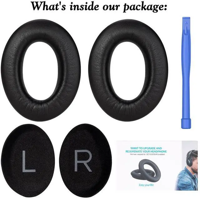 Alt view image 5 of 7 - Ear Pads Replacement for Bose QC45 Headphones - Earpads for Bose QuietComfort 45/QuietComfort SE (QC SE)/New Quiet Comfort Wireless Over-Ear Headphones, Black