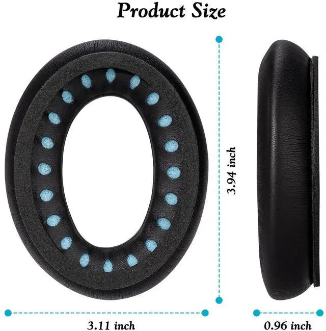 Alt view image 6 of 7 - Ear Pads Replacement for Bose QC45 Headphones - Earpads for Bose QuietComfort 45/QuietComfort SE (QC SE)/New Quiet Comfort Wireless Over-Ear Headphones, Black