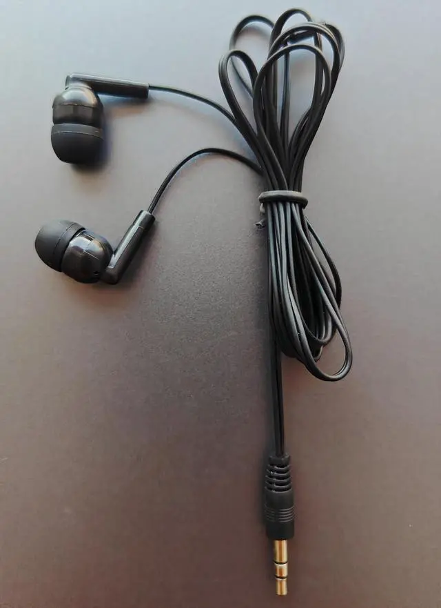 Alt view image 5 of 7 - 50 Pack Bulk Earbuds Headphones Classroom Set Wired in Ear Student Ear Buds for School Individually Packed (Black)