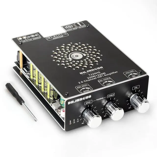 Main image of 220W+220W Bluetooth Amplifier Board with Treble and Bass Control DC 12-36V, 2.0 Channel Stereo Amp Board,Bluetooth/AUX/USB Input