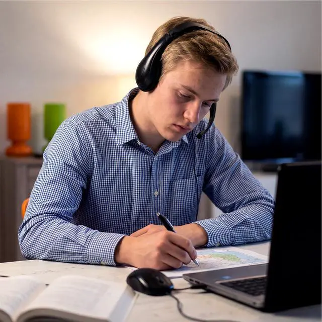 Alt view image 5 of 7 - 10 Pack Bulk Classroom Headphones with Microphone Students Wired School Class Set Headphones for School Library Computer Office Adults 3.5 Jack Universal Plug (Black)