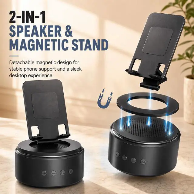 Alt view image 5 of 7 - Men Dad Gifts for Christmas Day, Bluetooth Speaker with Phone Stand, Anniversary for Men - Birthday Gifts for Him Husband Boyfriend, Wireless Speaker Phone Holder for Home Office Use