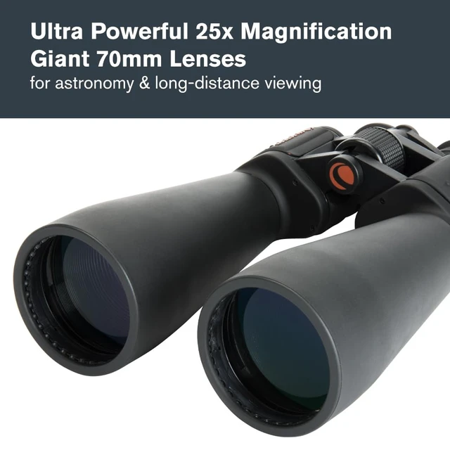 Alt view image 3 of 7 - SkyMaster 25x70 Binoculars for Astronomy, Long-Range & Wildlife Exceptional Long-Range Detail, Astronomy & Wildlife or Land Viewing, Multi-Coated BaK-4 Optics, Tripod Adapter Included