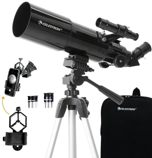 Main image of Travel Scope 80 Portable Refractor Telescope 80mm Aperture, Fully-Coated Glass Optics Includes Tripod, Smartphone Adapter, Backpack & Software Ideal for Beginners & Travel