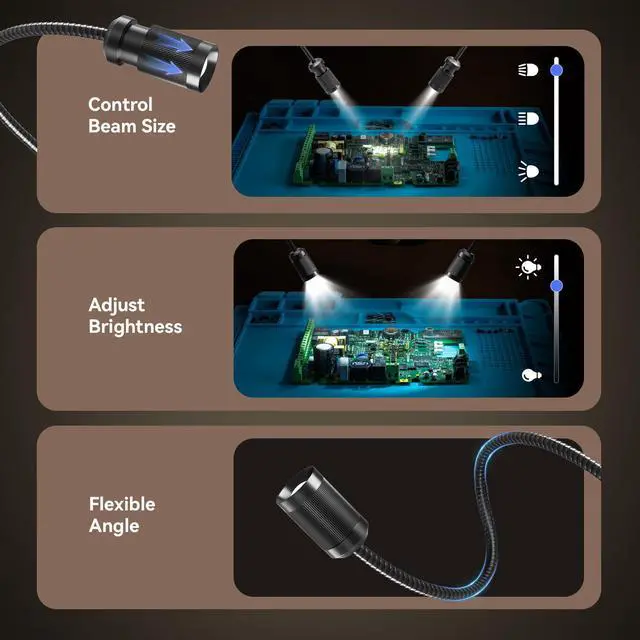 Alt view image 7 of 7 - Autofocus 4K Digital Microscope: 8" TM4K-AF Flex Arm HDMI Micro Soldering Microscopes for Adults, Side Lights Coin Microscope, 52MP LCD Microscopes with Screen, Electronics Repair Mat,16GB