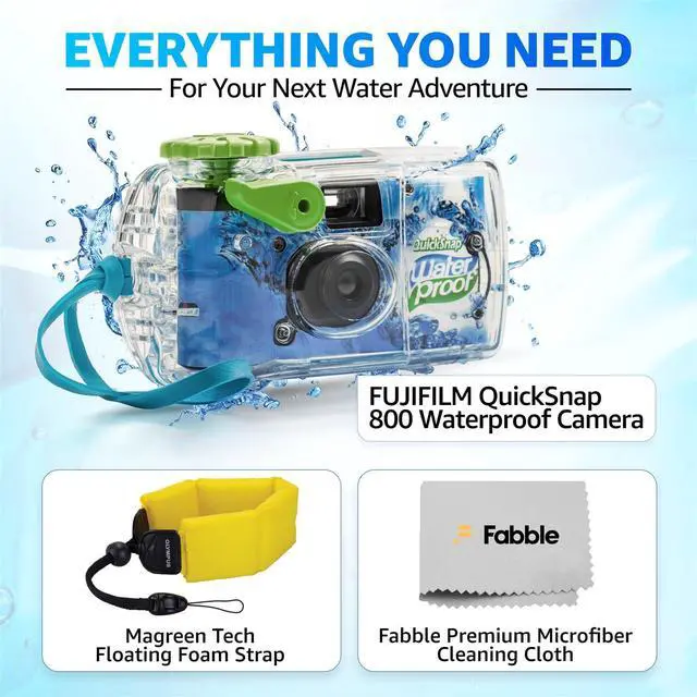 Alt view image 2 of 7 - Quick Snap Waterproof 35mm Single Use Camera | Floating Foam Strap (Yellow) (1 Pack)