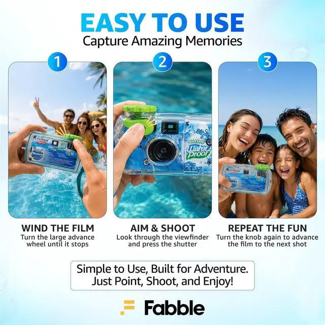 Alt view image 3 of 7 - Quick Snap Waterproof 35mm Single Use Camera | Floating Foam Strap (Yellow) (1 Pack)