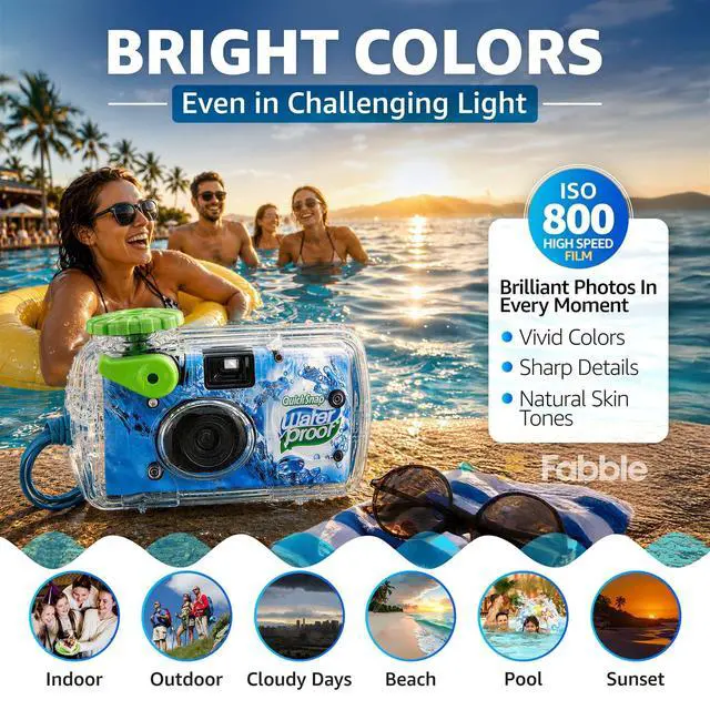 Alt view image 6 of 7 - Quick Snap Waterproof 35mm Single Use Camera | Floating Foam Strap (Yellow) (1 Pack)