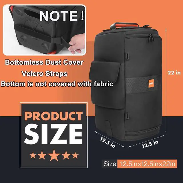 Alt view image 2 of 7 - Speaker Case Compatible with JBL PartyBox 120/110,Bottomless Cover | Portable Speaker Dust Cover Storage Bag Fits for JBL Party Box 120/110 for Outdoor Travel,Cover Only(No Wheels and Pull Rod)