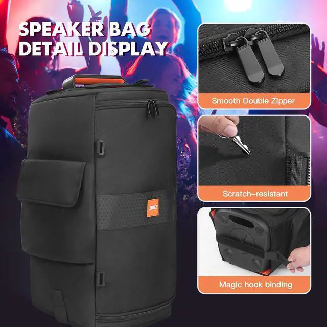 Alt view image 7 of 7 - Speaker Case Compatible with JBL PartyBox 120/110,Bottomless Cover | Portable Speaker Dust Cover Storage Bag Fits for JBL Party Box 120/110 for Outdoor Travel,Cover Only(No Wheels and Pull Rod)
