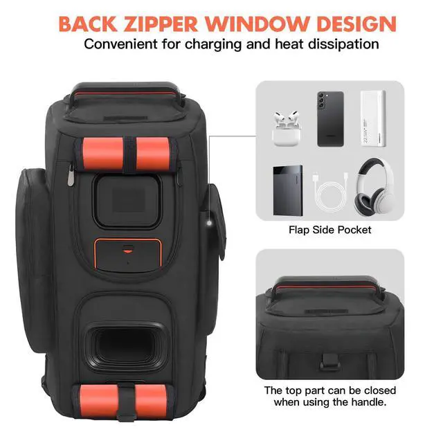 Alt view image 6 of 7 - Speaker Case Compatible with JBL PartyBox 120/110,Bottomless Cover | Portable Speaker Dust Cover Storage Bag Fits for JBL Party Box 120/110 for Outdoor Travel,Cover Only(No Wheels and Pull Rod)