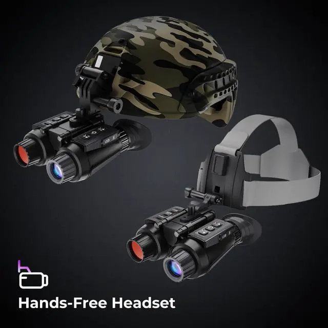 Alt view image 2 of 7 - 4K Head-Mounted Night Vision Goggles & Binoculars Infrared NVG with 4 Color Vision, Manual Focus & 8X Digital Zoom for Hunting, Camping, and Outdoor Surveillance