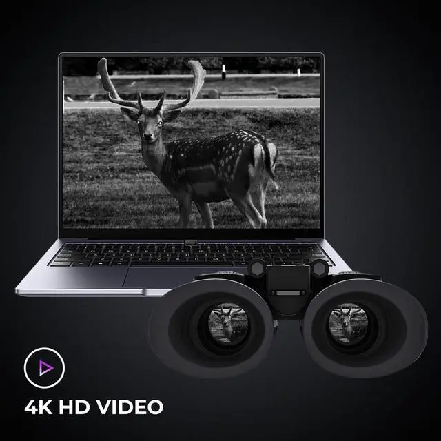 Alt view image 5 of 7 - 4K Head-Mounted Night Vision Goggles & Binoculars Infrared NVG with 4 Color Vision, Manual Focus & 8X Digital Zoom for Hunting, Camping, and Outdoor Surveillance