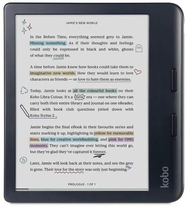 Main image of Libra Colour eReader, 7 Color E Ink, Waterproof, Black | 7 Color E Ink Kaleido 3, Dark Mode, Waterproof, eBooks, Audiobooks, Recycled Materials