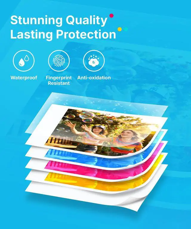 Alt view image 6 of 7 - Pearl N200 Pro Portable AI Photo Printer, Instant Mini Picture Printer for iPhone Smartphone, Thermal Dye Sublimation, Bluetooth Sticker Maker 50 Sheets 2x3 Adhesive Paper & 5 Cartridges, Gold