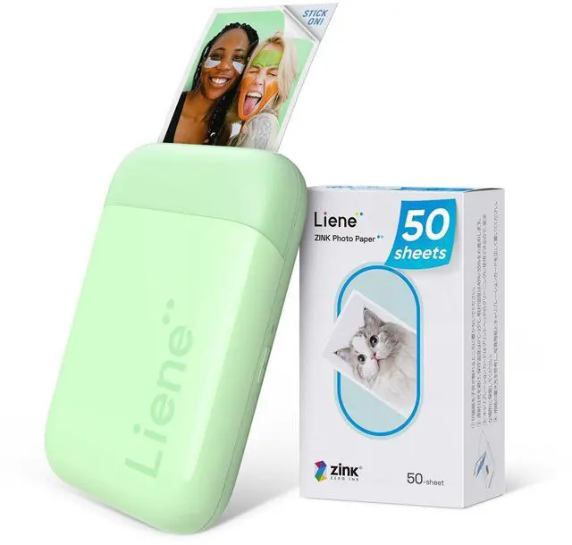 Main image of Pearl K100 Photo Printer, 2x3 Mini Portable Instant Phone Printer 50 Zink Adhesive Paper, Bluetooth 5.2 Compatible w/iOS & Android, Small Color Picture Printer for iPhone Smartphone Green