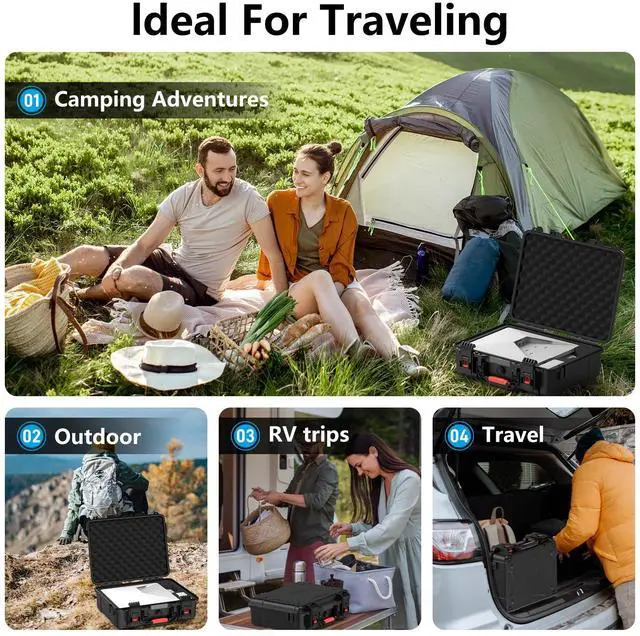Alt view image 6 of 7 - Starlink Mini Case, Waterproof Hard case Fits Star Link Mini Dish, Portable Shoulder Dual Carry Options with Precision Cut Foam For Starlink Accessories,Ideal for Travel and Camping