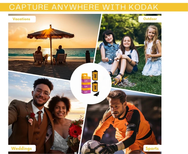 Alt view image 4 of 6 - Kodak Gold 200 35mm Film Bundle, 3 Rolls, 36 Exposures Each, for 35mm Film Camera Includes Premium Microfiber Cloth - Kodak Gold 3 Pack