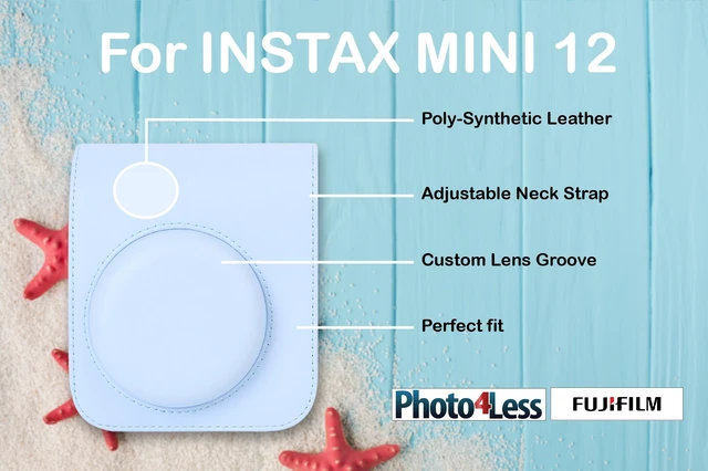 Alt view image 5 of 7 - Instax Mini 12 Instant Film Camera Pastel Blue, Instax Mini Twin Pack Instant Film 20 Prints, Prtotective Case, Gift Bundle