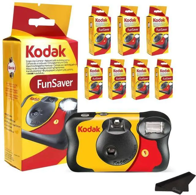 Main image of Kodak Funsaver Disposable Camera Bulk one time Single use 7-Pack 27exp 35mm Camera Bundled with Premium Microfiber Cloths - Bulk Kodak Disposable Film Camera 35mm