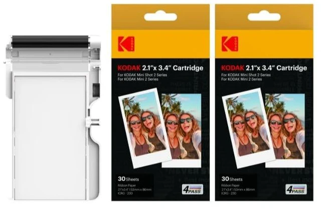 Main image of 4PASS 2x3 Cartridge Refill, 60 Sheets, Mini 2 & Mini Shot 2 Compatible with Mini 2 Retro/Era & Mini Shot 2 Retro/Era, Water, Fingerprint, Fade Resistant