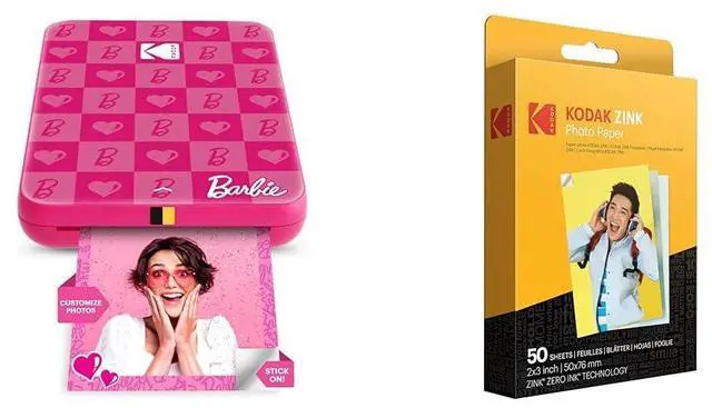 Main image of Barbie x Step Slim Wireless Instant Portable Photo Mobile Printer 2"x3" Premium Photo Paper (50 Sheets)