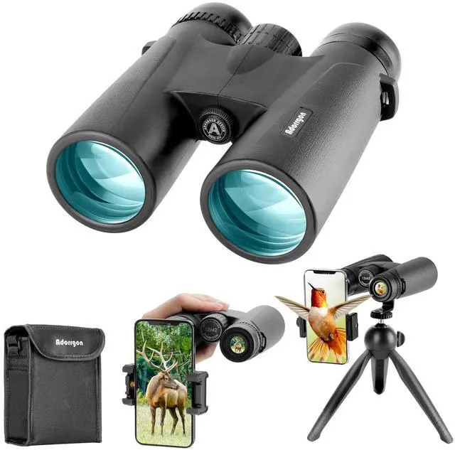 Main image of 12x42 High Powered Binoculars for Adults, Phone Adapter and Tripod | BAK4 Prism, FMC Optics, Waterproof, 367ft Wide View, 18.5mm Eyepieces for Bird Watching Cruise Travel Wildlife Viewing Sports