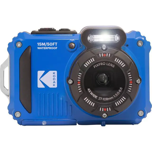 Alt view image 5 of 7 - Kodak PIXPRO WPZ2 Rugged Waterproof Shockproof Digital Camera 16MP 4X Optical Zoom 1080P Full HD Video, 2.7 LCD (Blue), 32GB SD Card, Black Compact Camera Case, Floating Strap, Bundle (7 Items)